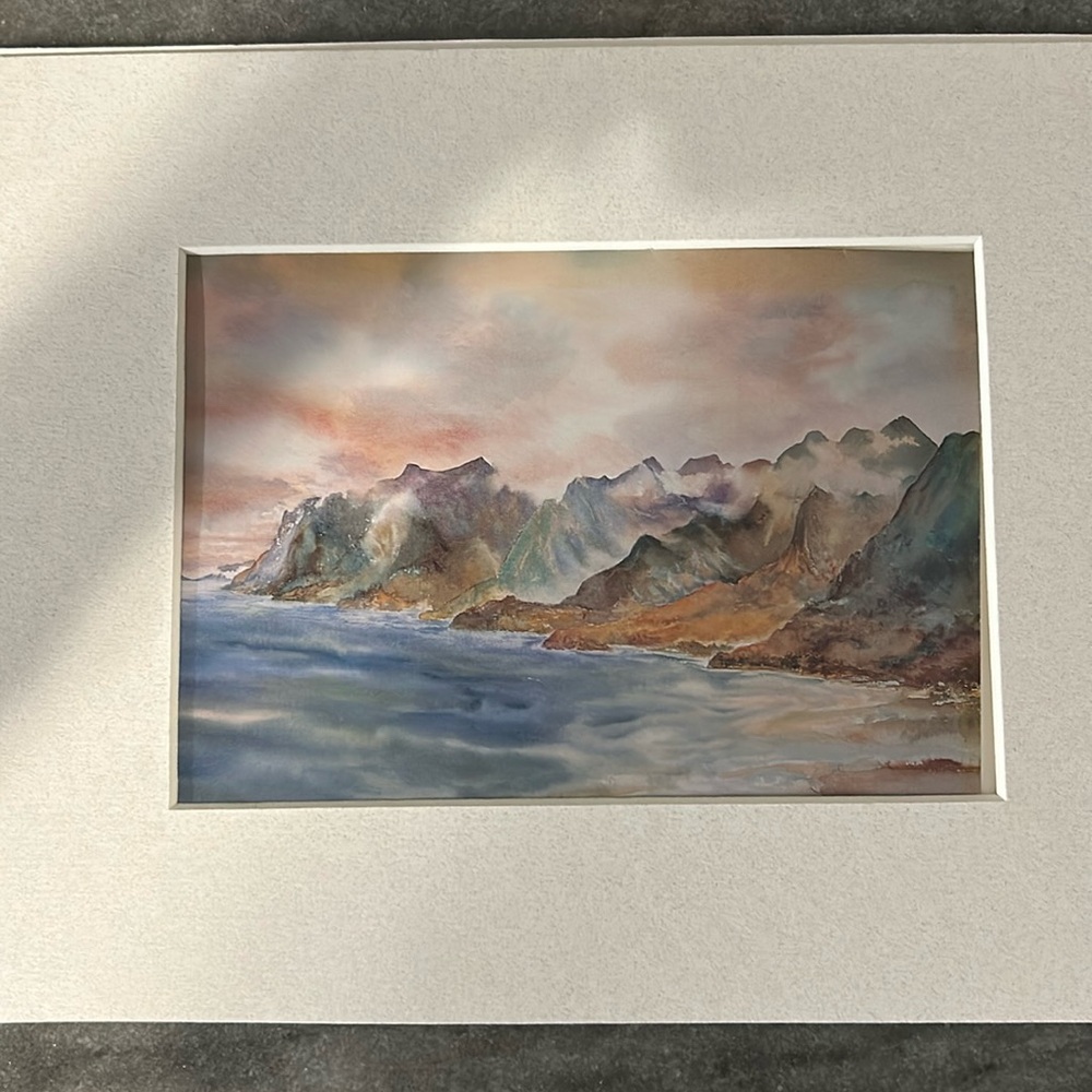 Serene Coastal Landscape Sheer Shore Art lithograph post card by Elizabeth Finn